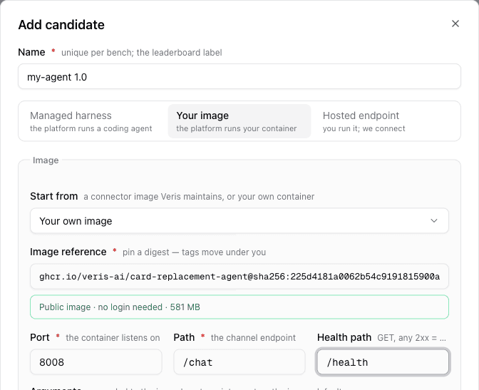 The image check in the candidate form